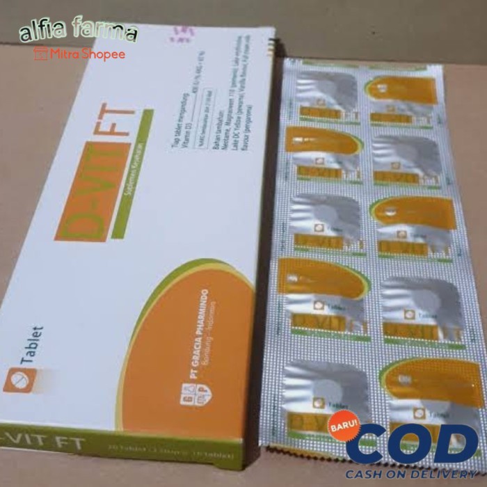 D-VIT FT  Strip 10 Tablet / DVIT FT 400 IU / Vitamin D3 originale