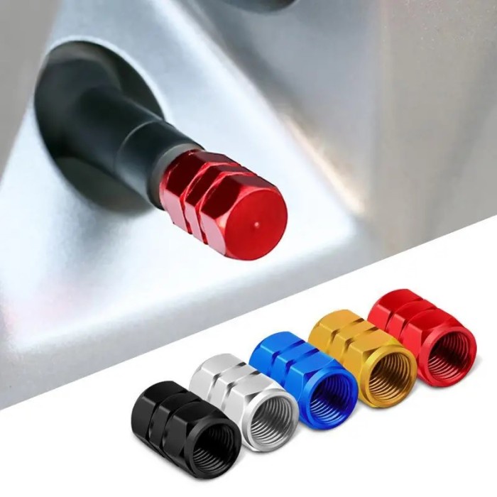 Tutup Pentil Ban Alumunium Mobil Motor Tire Alloy Valve Caps isi 4 Pcs