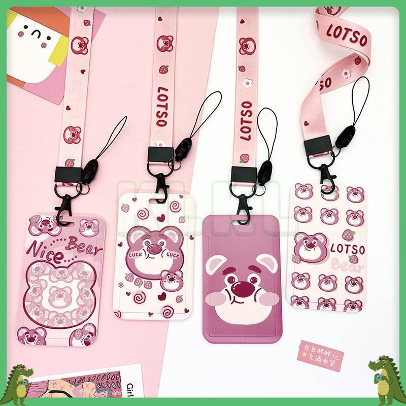 

✨ KLKL ✨ Tali lanyard id card Set kartu kartu strawberry bear yang lucu gantungan kartu id card tali name tag layard id card