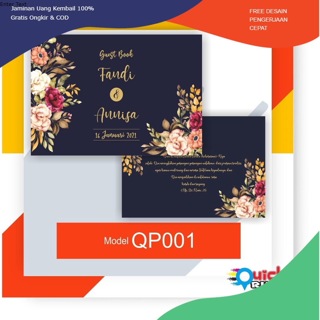 

Buku Tamu Undangan Nikahan Isi 300 Baris Pakai Nama Customs Guest Wedding Book