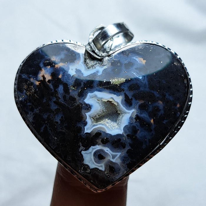 Liontin Batu Akik Natural Motif Gambar Pasir Intan Air Laut Antik 1