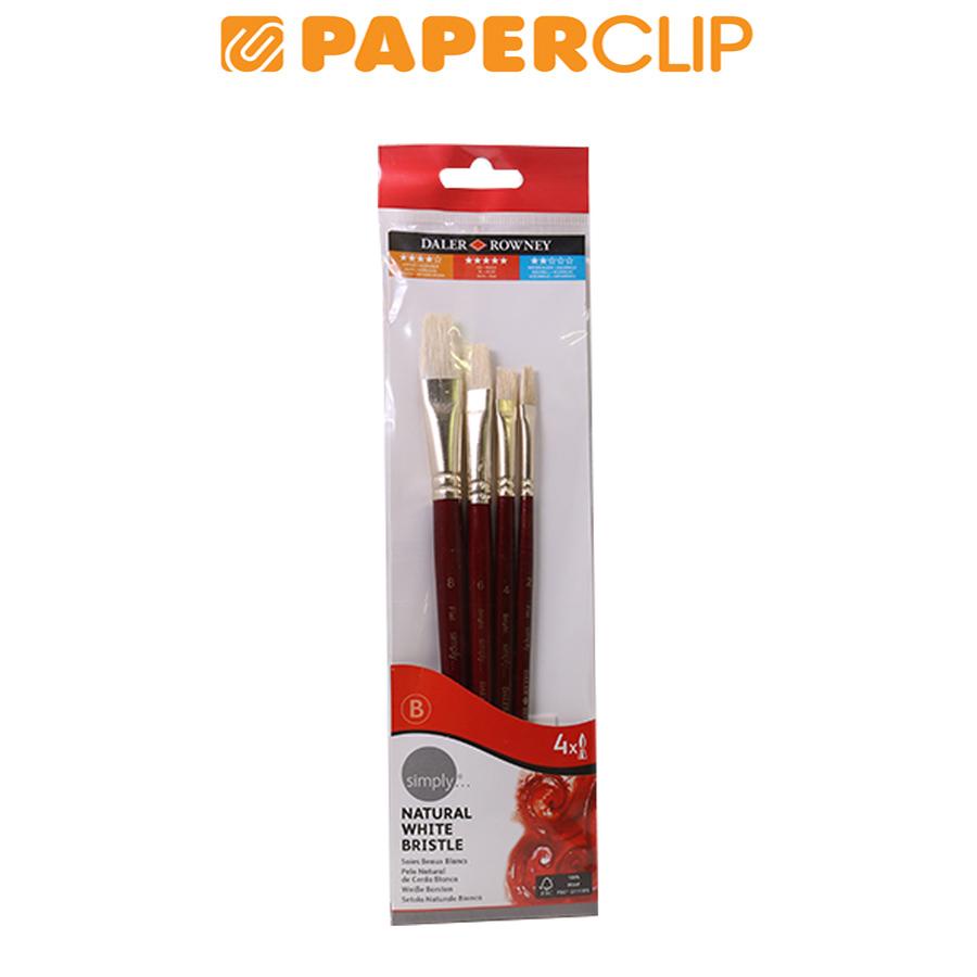 

KUAS SIMPLY OIL COLOR NATURAL WHITE BRISTLE SH 4 216940400