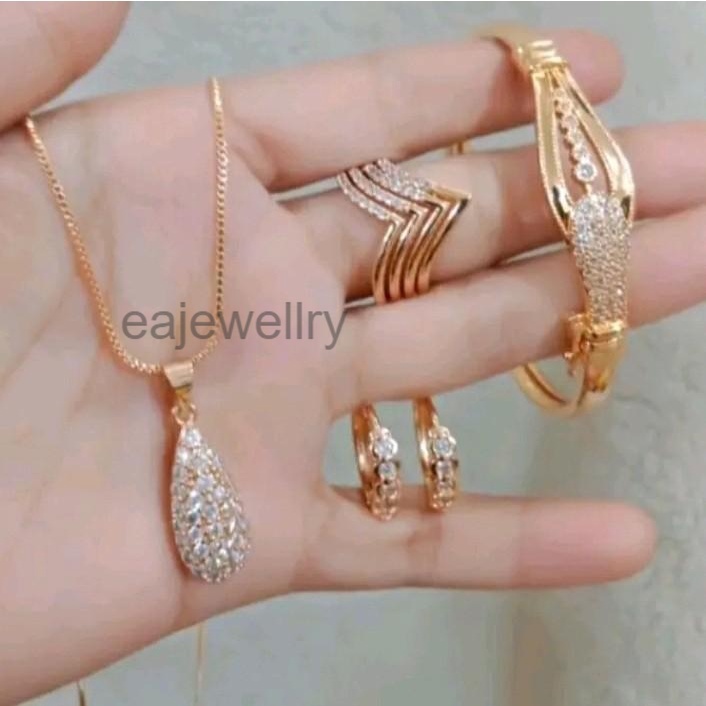 1 set perhiasan emas labu dewasa 24 karat elegan simple