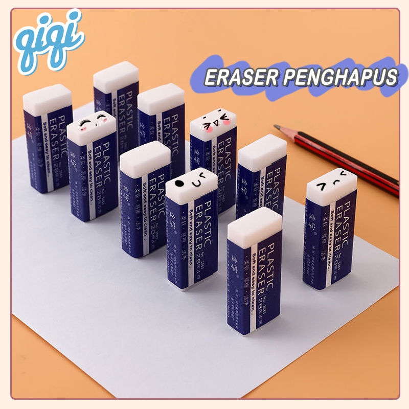 

KAWA Penghapus Pensil Satuan 1 Pcs Eraser Putih Bersih White Stip/Eraser Penghapus Exam - hapus dengan bersih tanpa bekas - Qiqi Treasure