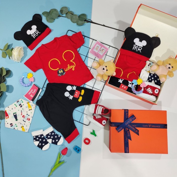 

Hampers Baby Boy (0-12 Bulan) Mr. Mickey Suit / Hadiah Kado Bayi