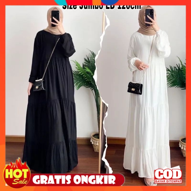 KAIN ADEM HALUS TEBAL / Gamis Jumbo Rayon Premium / Dress rayon / Hanum dress / Gamis