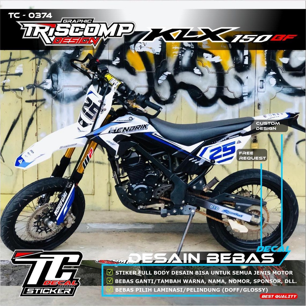 Sticker Decal KLX CRF KTM Viar Sticker Striping KLX 150 BF Dtracker / DTX / KTM / Viar Fullbody List