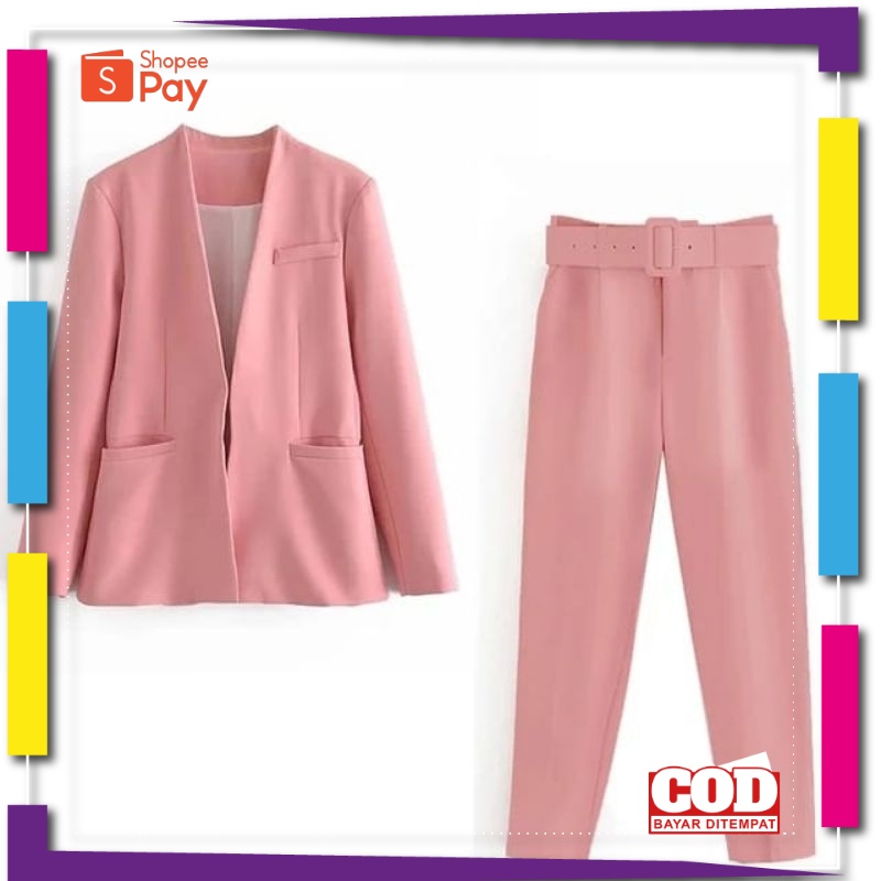 PREMIUM KOREAN STYLE / Setcel Blazer Wanita Korea Style / Setelan Lengkap / Blazer Wanita Set / Jas 