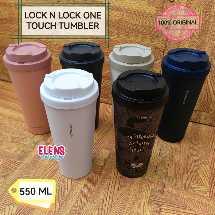Lock n Lock one touch clip tumbler mug 550ml - Putih