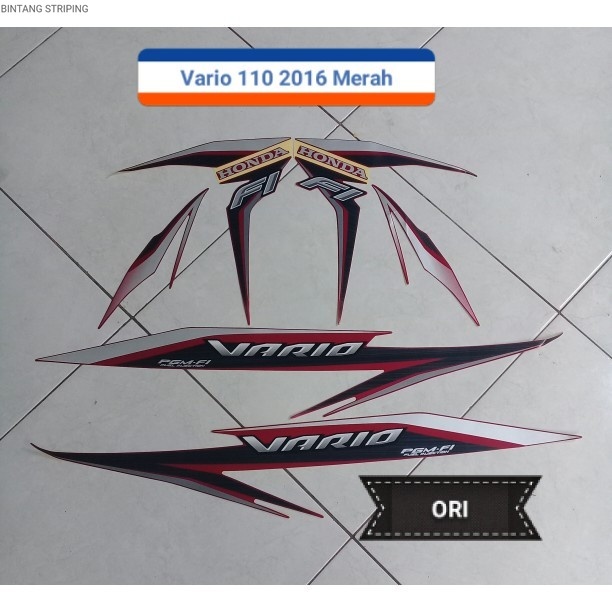 Striping Lis Stiker Motor Honda Vario ESP 110 F1 2016 Merah
