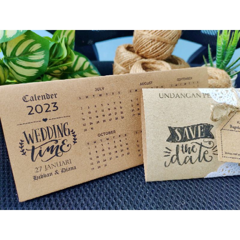 (UNDANGAN TERBARU ) cetakonlineplg Undangan pernikahan Kalender 2023 / Undangan kalender Pernikahan