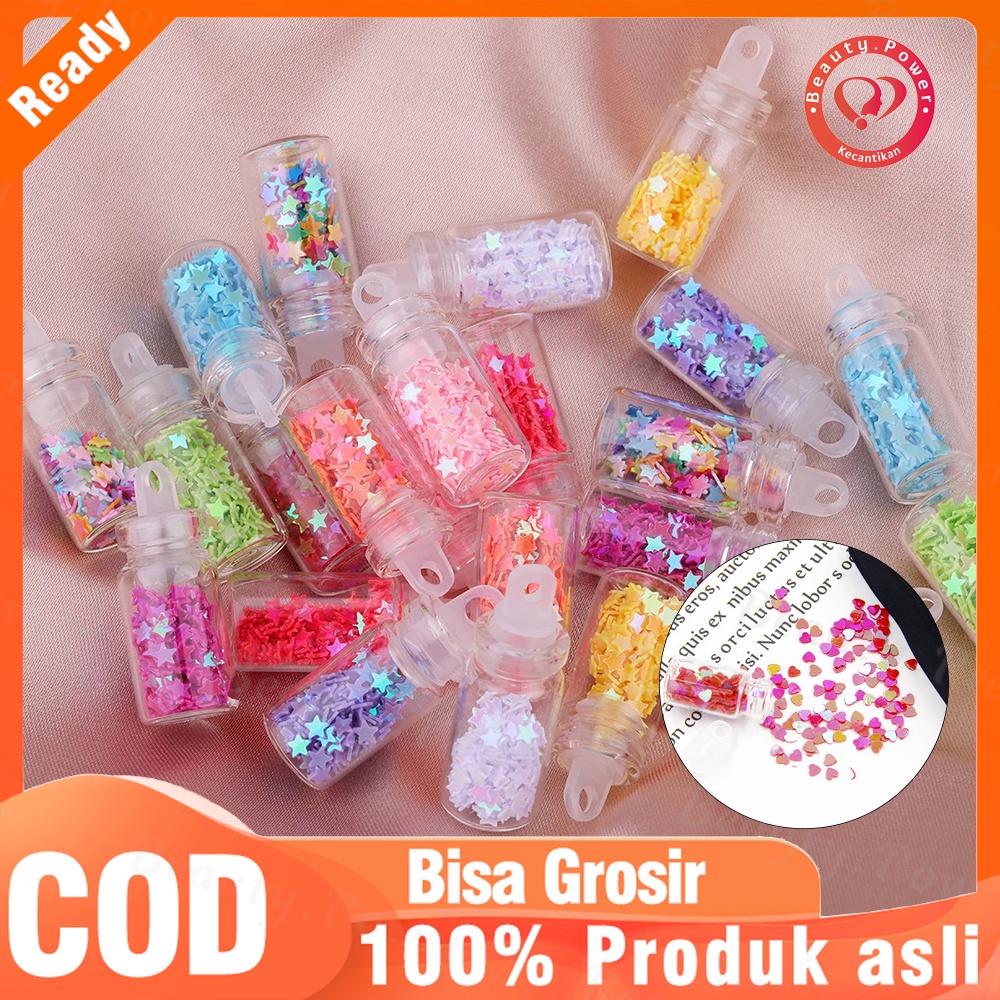glitter makeup wajah kuku blink blink star 12 Buah Dekorasi Set Bubuk Glitter Warna Campuran