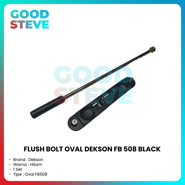 Flush Bolt Dekkson 508 Oval Grendel Slot Tanam Pintu Swing Hitam