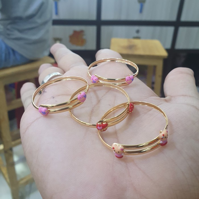 gelang anak serut emas karakter