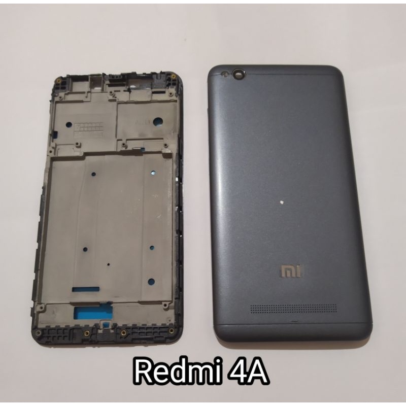 CESSING FULLSET XIAOMI REDMI 4A BACKDOOR PLUS FRAME TULANG TENGAH TATAKSN LCD ORYGINAL