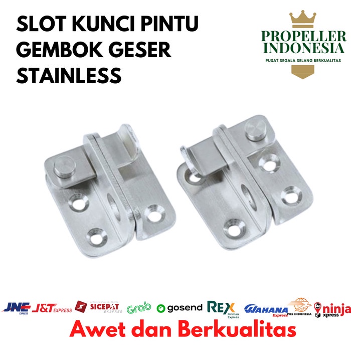 Slot Kunci Pintu Geser Stainless Grendel Kunci Gembok