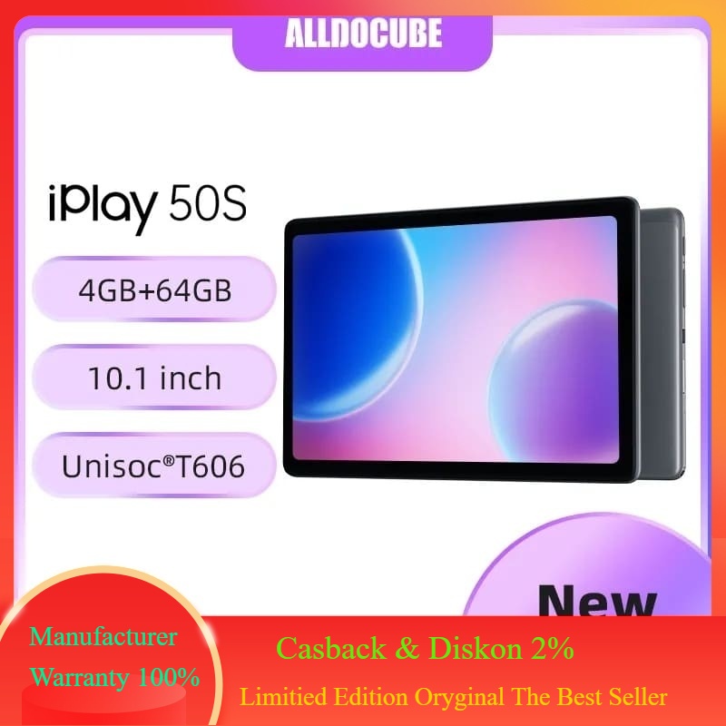 Handphone Tablet Terbaru Alldocube IPLAY 50S 4GB RAM 64GB ROM Android 12 10.1 4G LTE Tablet Oryginal