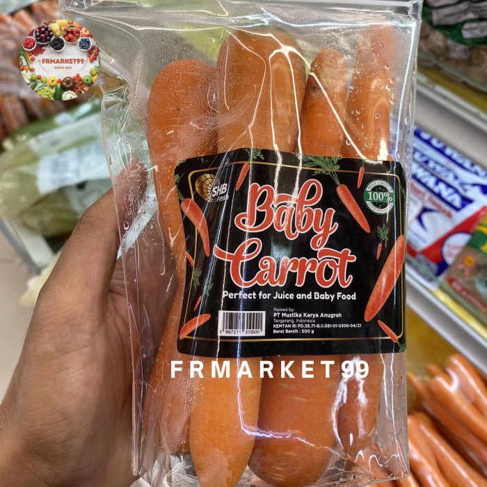 

Baby Carrot Fresh / Worte Baby / Wortel Untuk Jus / Pack
