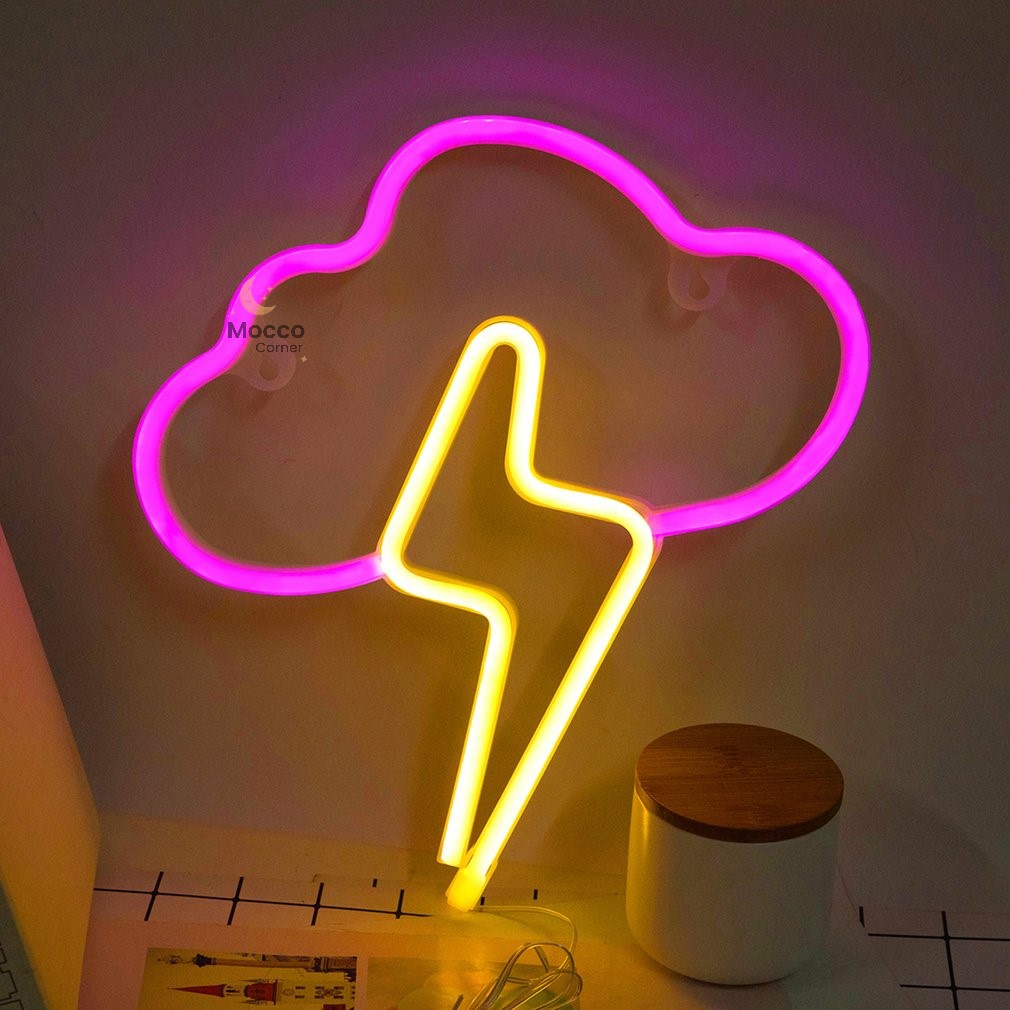 Lampu Tidur Neon Bentuk Awan Petir Cloud Lightning Neon Light LED Dekorasi Hias Kamar Anak Aesthetic
