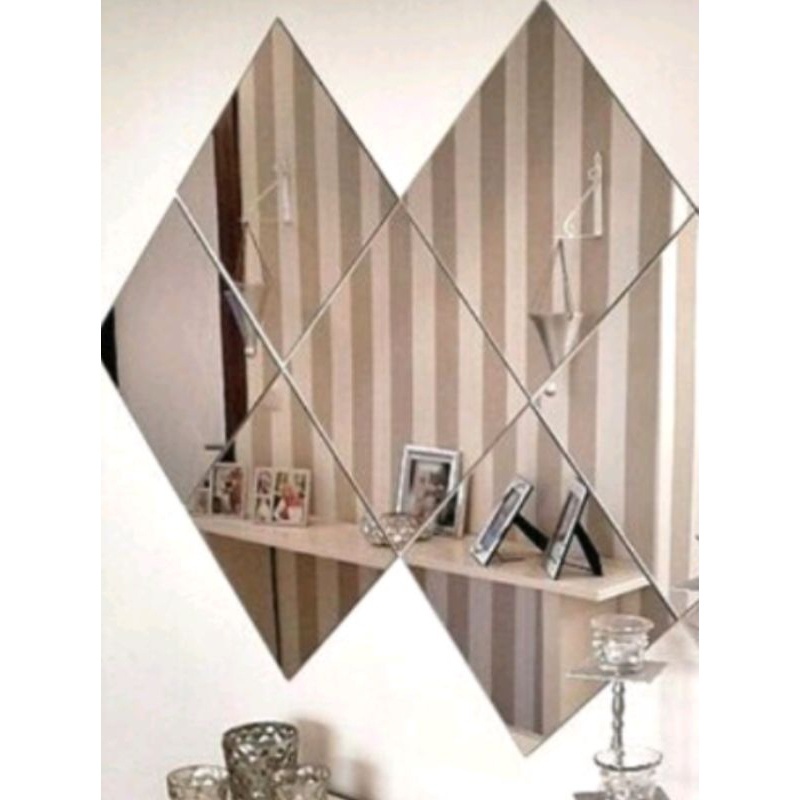 (kaca cermin asli)kaca cermin tempel dinding aesthetic30x30cm