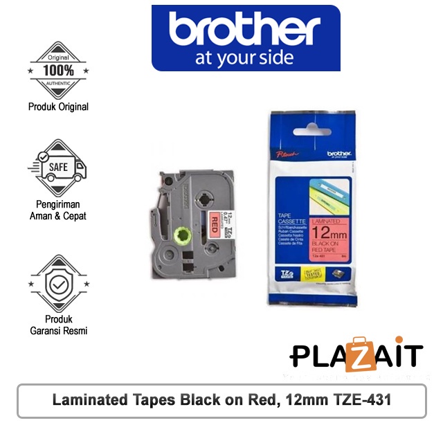 

Laminated Tapes Black on Red, 12mm TZE-431