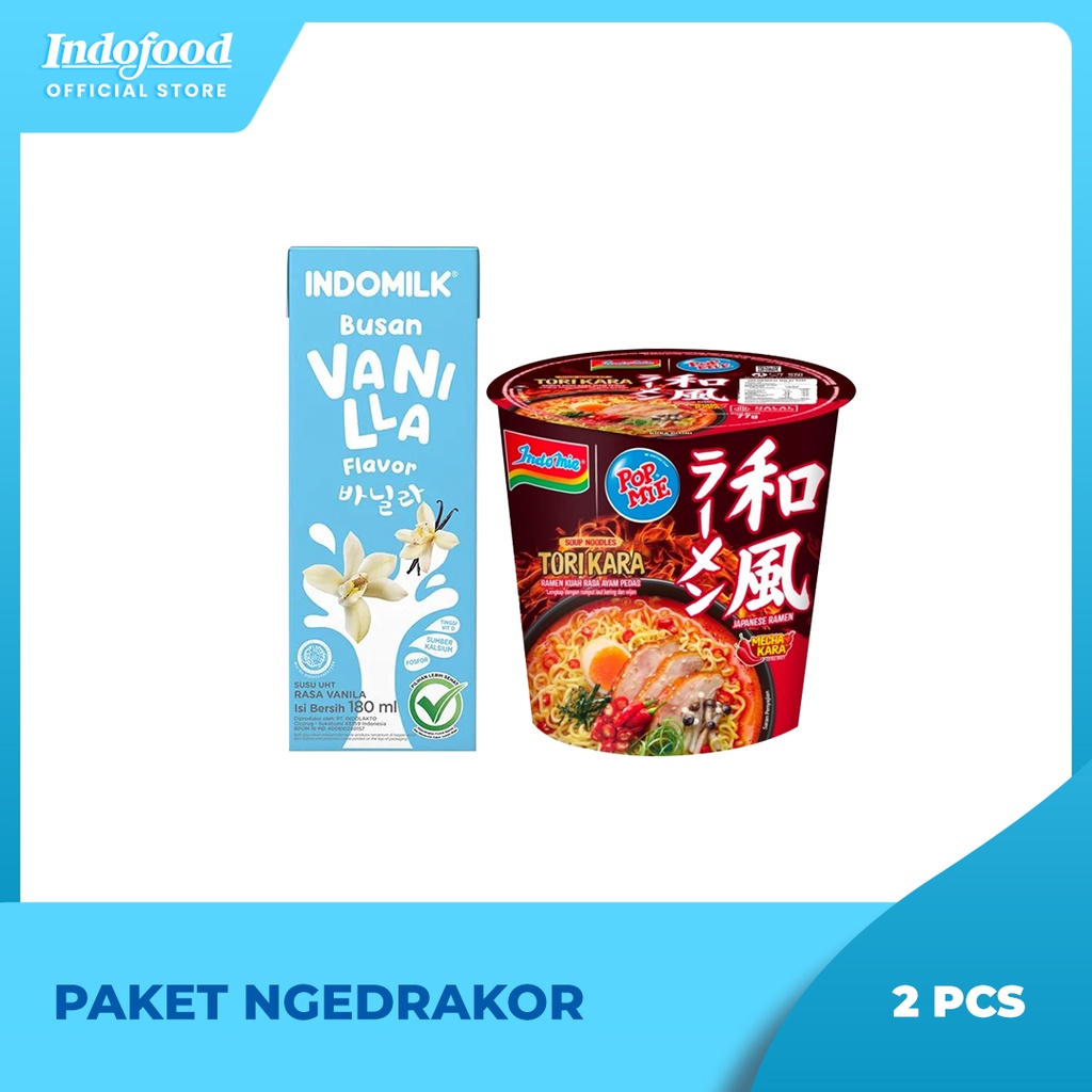 

Paket Ngedrakor - (Susu UHT Busan Vanilla + Pop Mie Tori Kara)