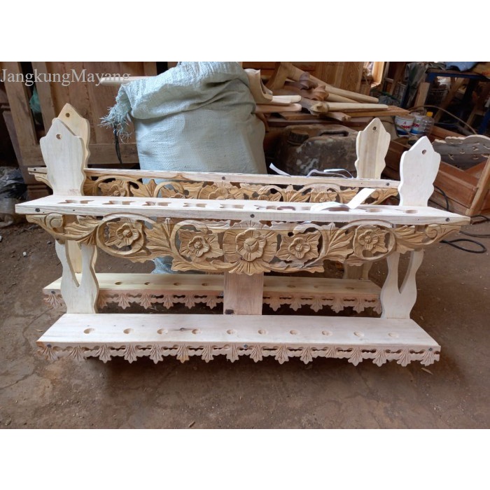 

termurah jagrak tempel dinding isi 7 alusan jati produksi sendiri bk m antik