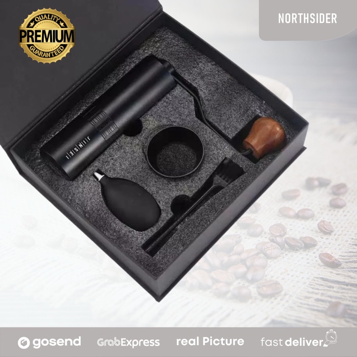 Hand coffee grinder kopi manual metal body stainless steel burr JS-G2 - Grinder Paket