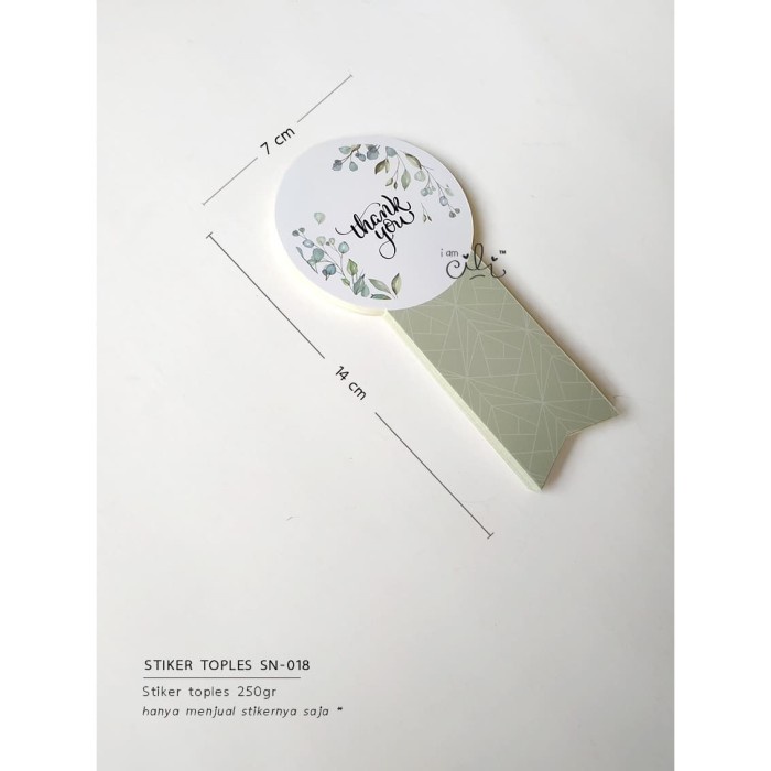 

SN18 stiker thank you hijau untuk toples 250gr/350gr uk 7x14cm