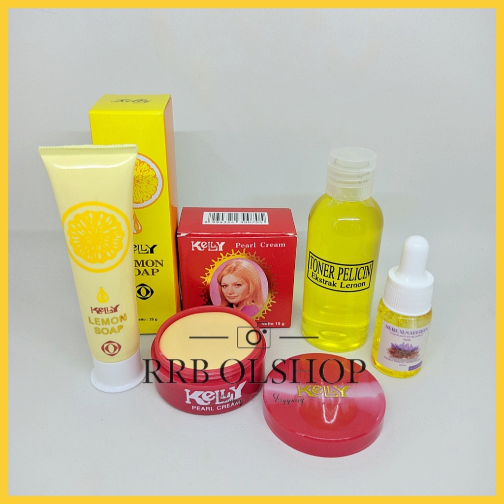SLB _ Paket Kelly 4in1 ( Cream Kelly 15gr + Kelly Lemon Soap 25gr + Serum Saffron + Toner Pelicin ) 