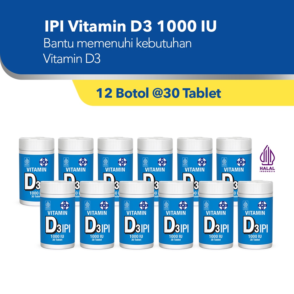 Vitamin IPI D3 1000 IU isi 30 tablet (12 pcs) [Exp : 08.2025]