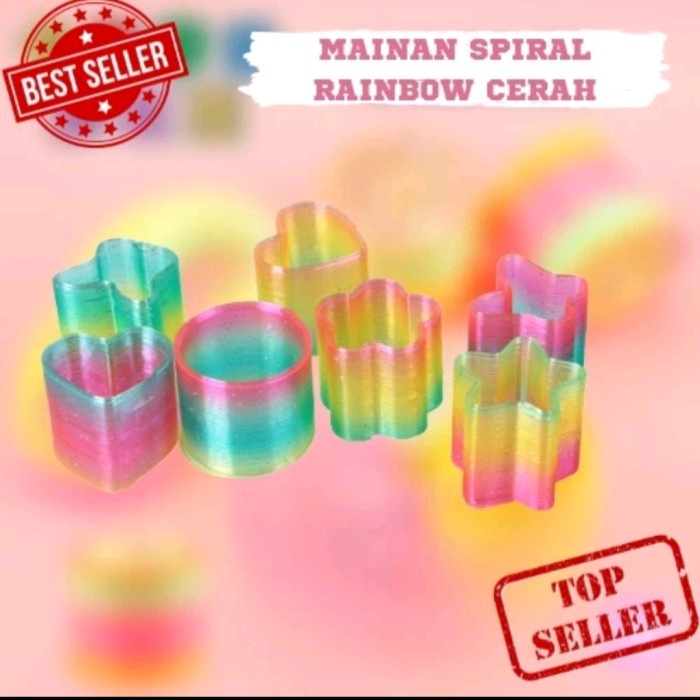 HSW-LARIS MURAH MAINAN SPIRAL RAINBOW PER SPRING SHAPE MULTICOLOR GROSIR MURAH COD GROSIR .