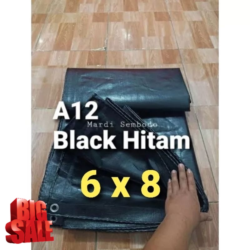 SuperPromo  Terpaulin Terpal 6x8 meter tipe A12 Hitam korea original