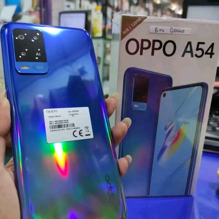 Oppo A54 ram 6/128 nominus masih mulus fullshet second rasa baru garansi resmi Indonesia