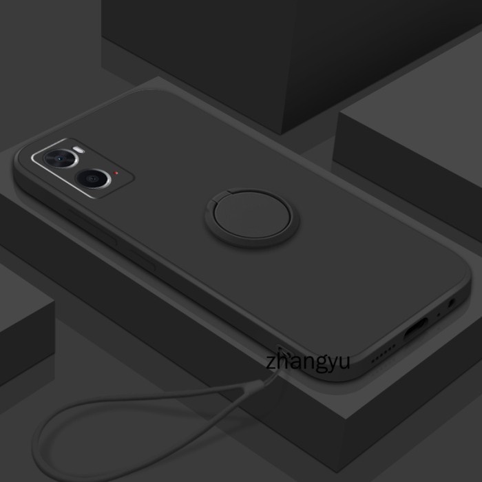 Soft Case OPPO A76 / A96 Matte SIlicone Case CANDY RING Stand Free Tali