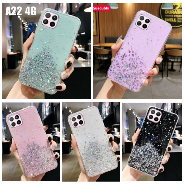 Soft Case Samsung A22 4G Case Premium Glitter Cover Luxury Casing