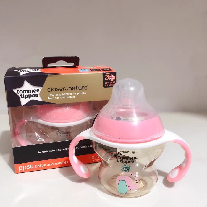 TOMMEE TIPPEE Closer to nature Wide Neck PPSU 260ml - PINK 4oz/150ml