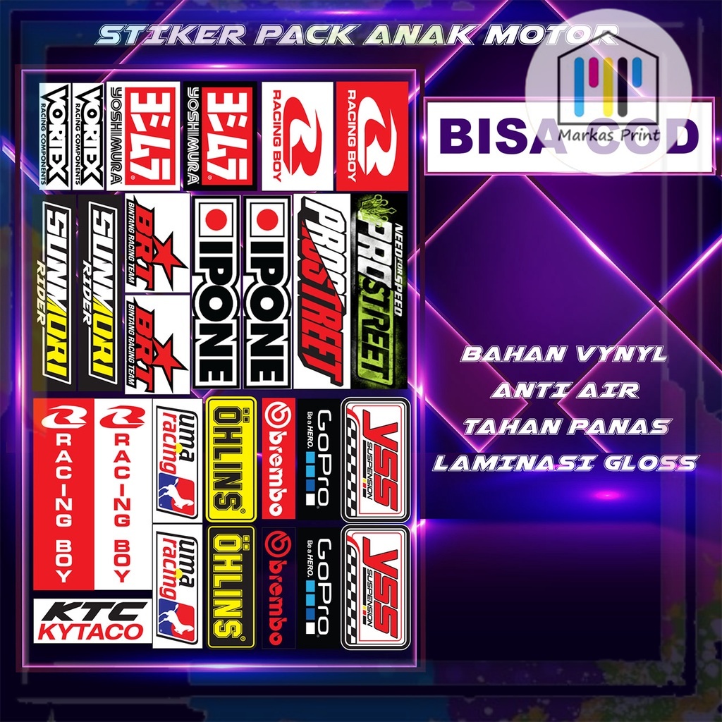 STIKER MOTOR - STIKER RACING - STIKER SPONSOR - STIKER PACK SPONSOR - STIKER PACK RACING - STIKER PA