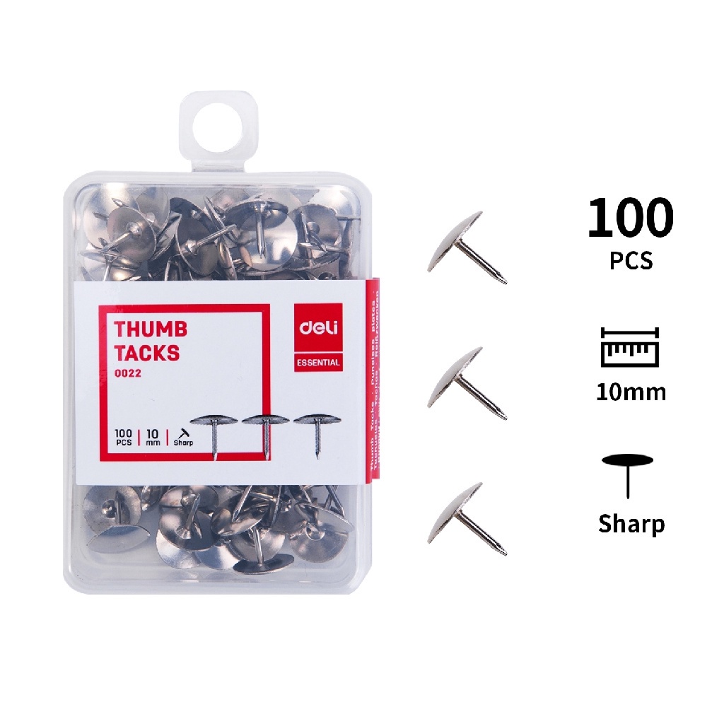 

INDO DELI PAKU PAYUNG PIN GROSIR THUMB TACKS 10mm (100 PCS/BOX) PUSH PIN JARUM TEKAN PERLENGKAPAN ALAT TULIS KANTOR SEKOLAH KULIAH E0022