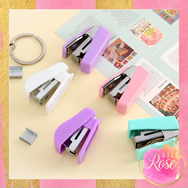 

ℛ - S6104 Mini Stapler Set Unik / Cute Mini Stapler Untuk Pelajar / Hekter Kecil Kemasan Box Unik / Set Staples Perlengkapan Kantor