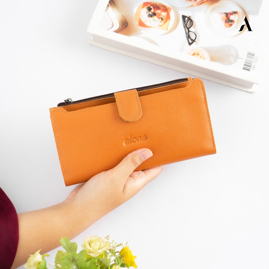 Best Seller Alona Leather Dompet Panjang Wanita Alona Evelyn Terbaru Kulit Premium/DompetPanjang Wan