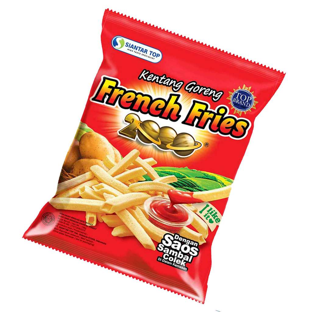 

French Fries 2000 / Kentang Goreng / Snack Kentang & Saus Sambal / 62 gr I CEMILAN ENAK