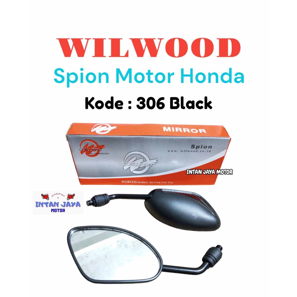 1 SET WILWOOD KACA SPION MOTOR HONDA 306 BLACK SPION HONDA KACA SPION HONDA HITAM MURAH KACA MOTOR S