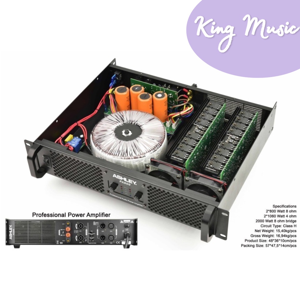 power amplifier ashley pa800 pa 800 4CH original