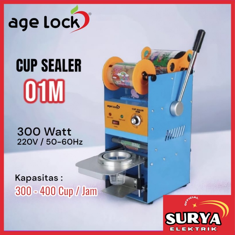 Mesin Press Gelas / Cup Sealer AGE LOCK 01M Kecil / Sedang / Besar / Jumbo