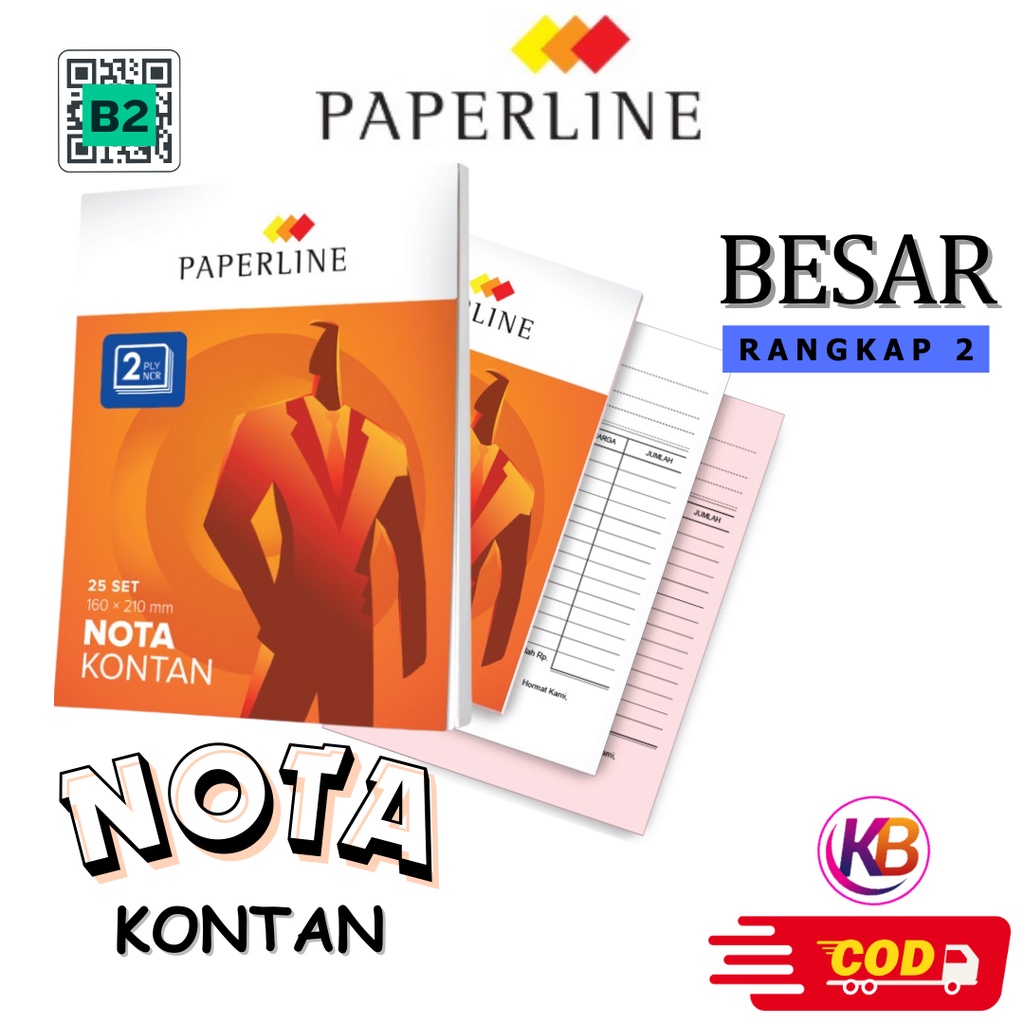 

Nota Kontan Paperline BESAR Rangkap 2 / Buku Bon Besar / Buku Nota Besar 2ply / Produk Best Sellers / Bayar di Tempat / Toko Gemilang