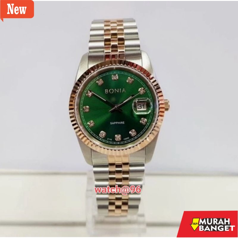 kualitas terjamin ori- 100% ASLI JAM WANITA BONIA SAPPHIRE  BNB10550-1697 SILVER RG DIAL GREEN ORIGI