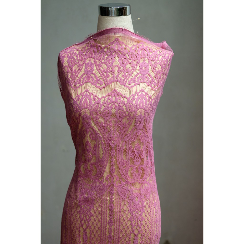 FRANCE CROWN 03 CHANNEL LACE - FRANCE BROCADE LACE- BRUKAT PANEL PERANCIS GOLDEN LACE TEXTILE Ori