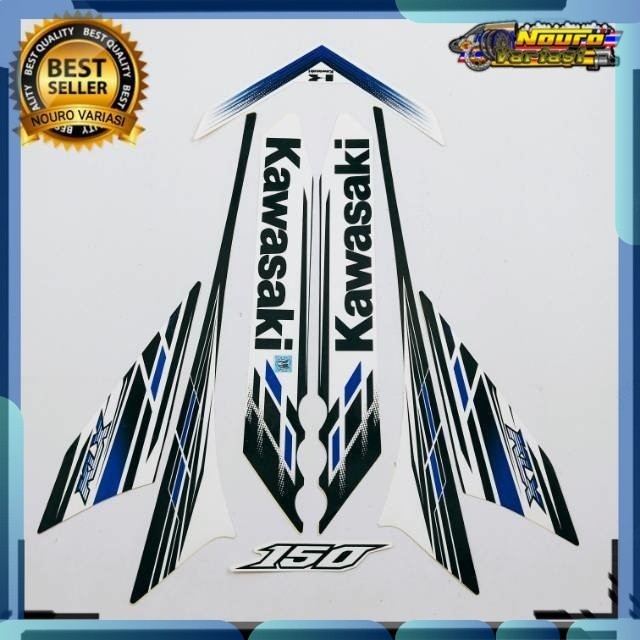 Stiker Striping motor kawasaki klx 150 lama hitam putih  standar bagus