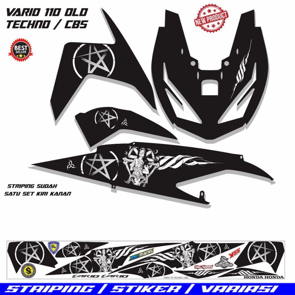 STICKER MOTOR VARIO TECHNO OLD 110 /STIKER VARIO LAMA CARBU TECHNO 110 VARIASI LIST